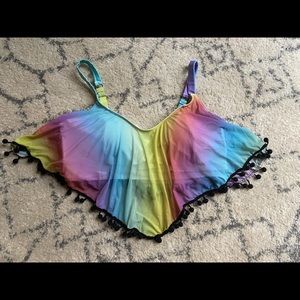 Torrid size 1 rainbow mesh swim top